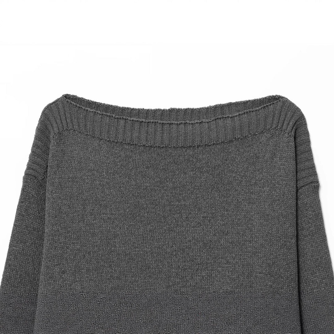 Damer bekväm stickad tröja med rymlig passform och eleganta ribbavslut Mirla-Eva Jonsson