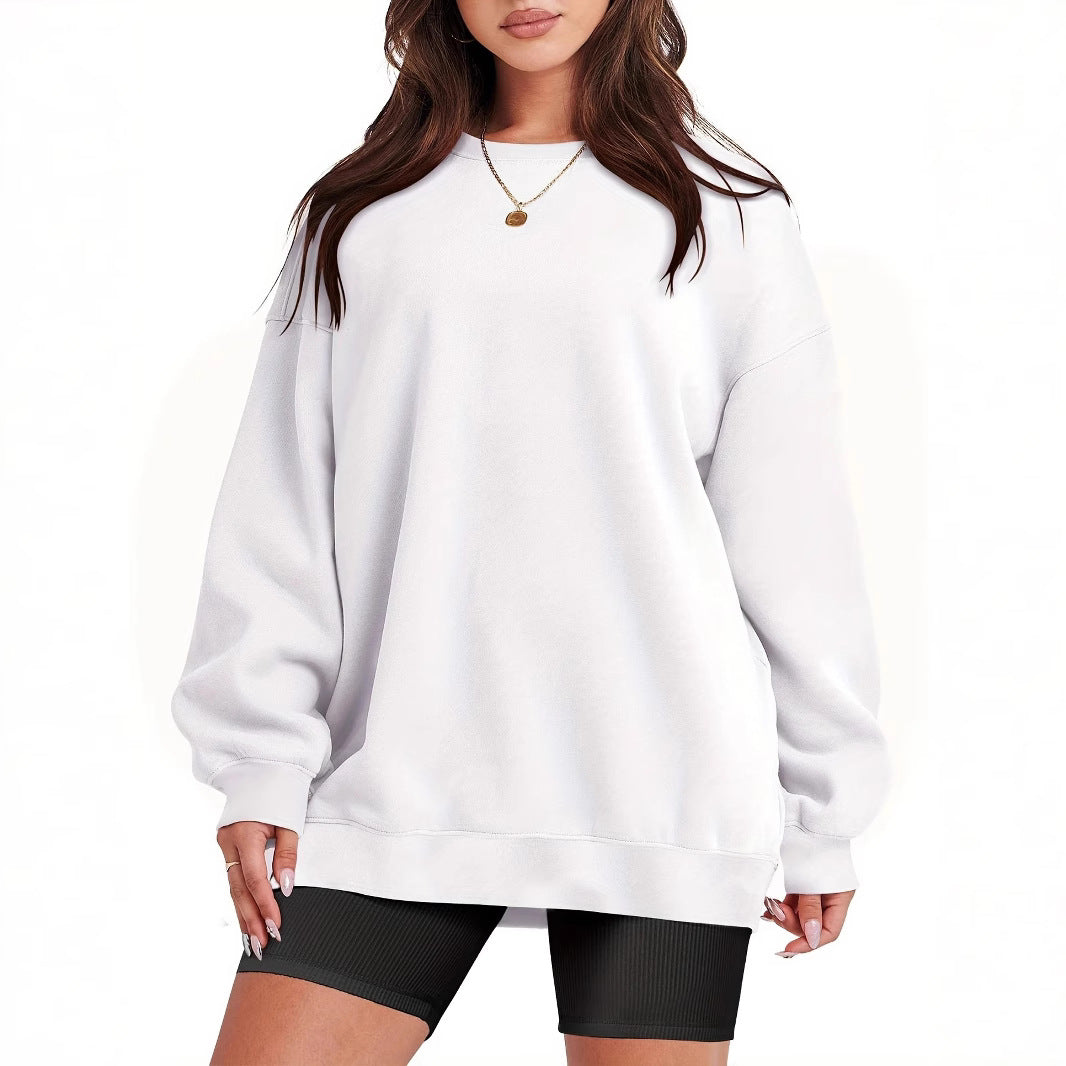 Damer bekväm sweatshirt med tidlös rundhalsringning Mirla-Eva Jonsson