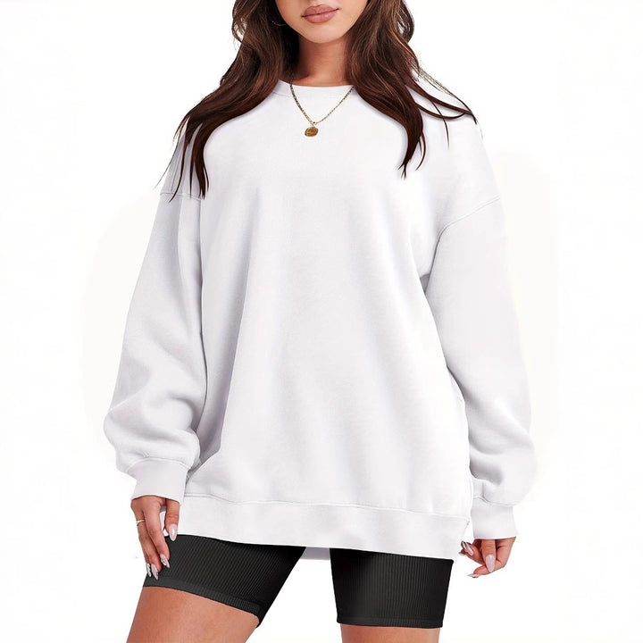 Damer bekväm sweatshirt med tidlös rundhalsringning Mirla-Eva Jonsson