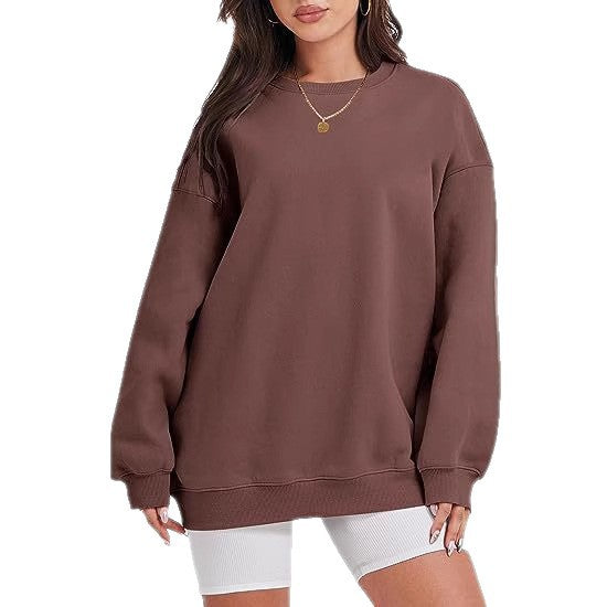 Damer bekväm sweatshirt med tidlös rundhalsringning Mirla-Eva Jonsson