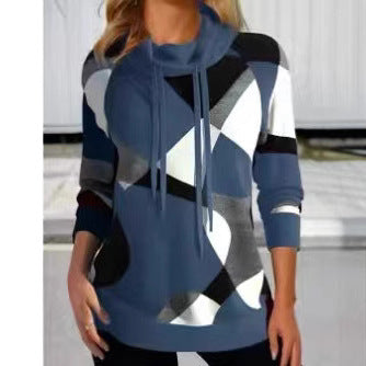Damer bekväm trend hoodie med unikt geometriskt mönster Mirla-Eva Jonsson