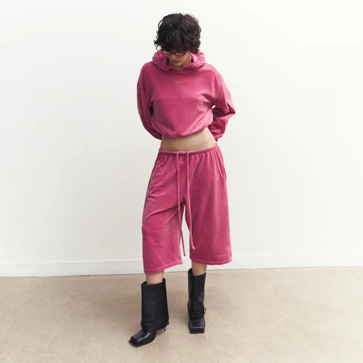 Damer bekväm velour kostym set med hög midja och praktiska fickor Mirla-Eva Jonsson