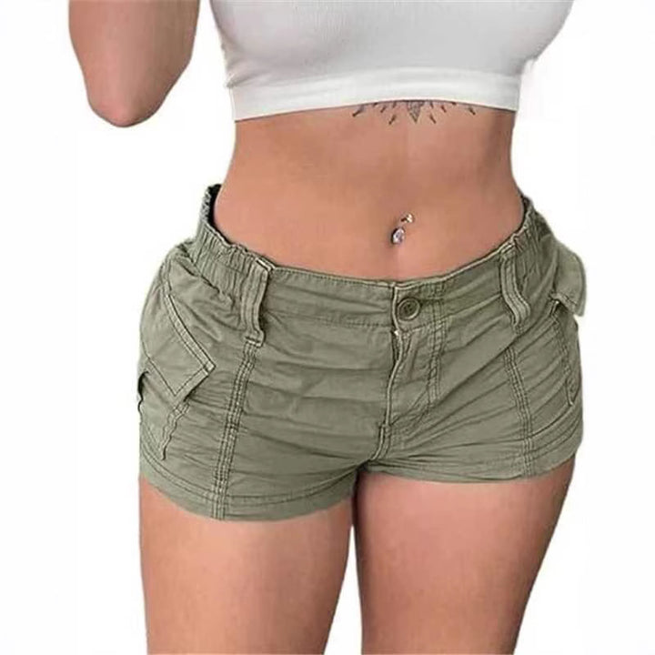 Damer bekväma Cargo-shorts med elastisk midja och praktiska fickor Mirla-Eva Jonsson