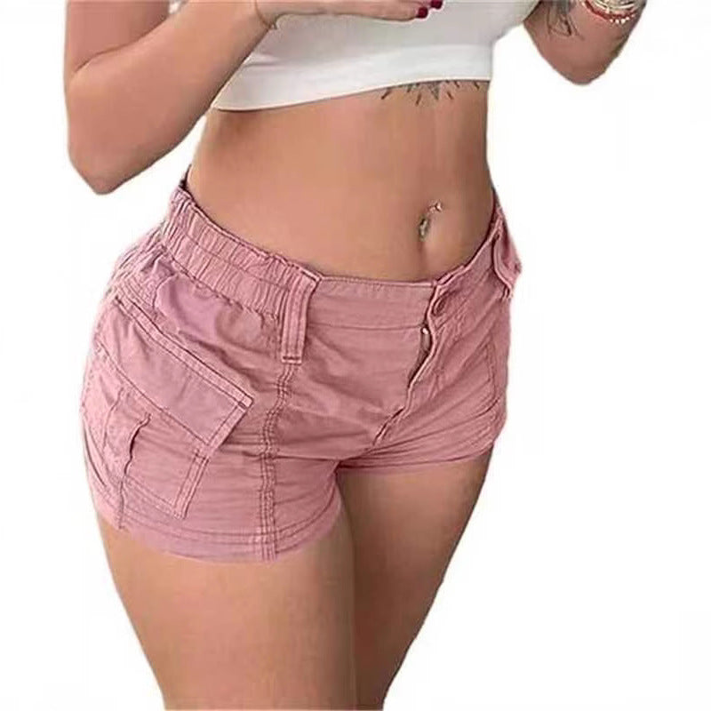 Damer bekväma Cargo-shorts med elastisk midja och praktiska fickor Mirla-Eva Jonsson