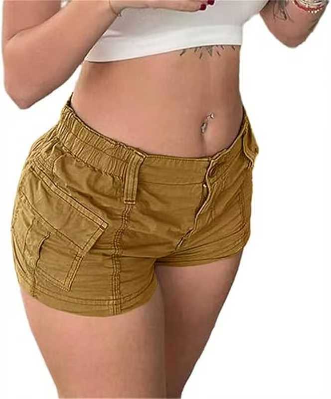 Damer bekväma Cargo-shorts med elastisk midja och praktiska fickor Mirla-Eva Jonsson