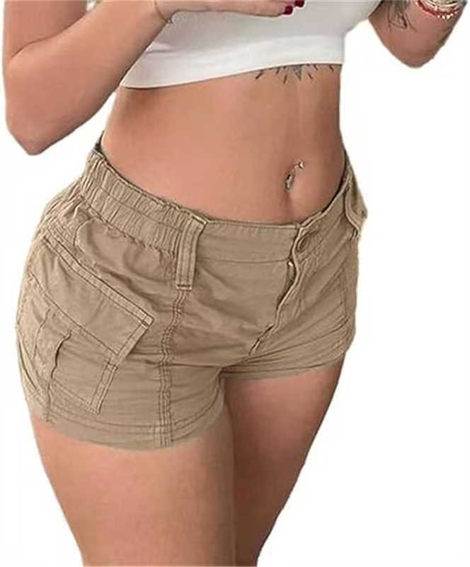 Damer bekväma Cargo-shorts med elastisk midja och praktiska fickor Mirla-Eva Jonsson