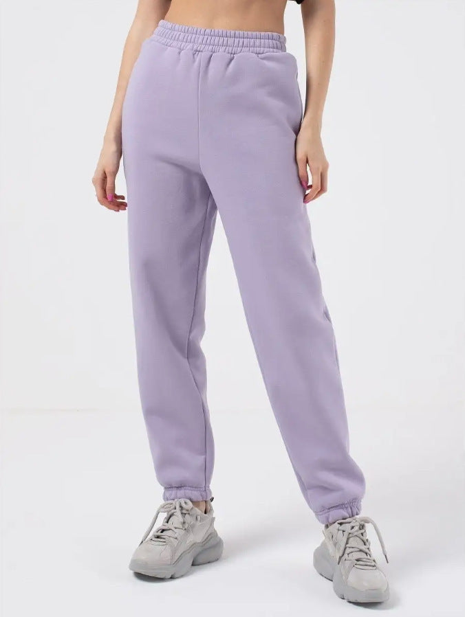 Damer bekväma sweatpants med hög midja och elastiska muddar Mirla-Eva Jonsson
