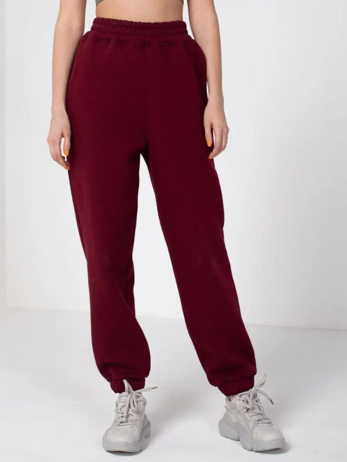 Damer bekväma sweatpants med hög midja och elastiska muddar Mirla-Eva Jonsson