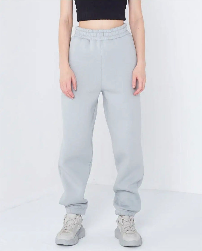 Damer bekväma sweatpants med hög midja och elastiska muddar Mirla-Eva Jonsson