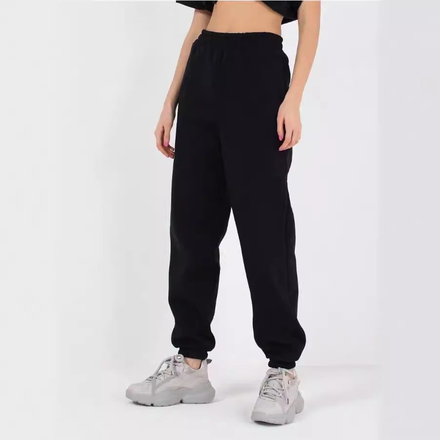 Damer bekväma sweatpants med hög midja och elastiska muddar Mirla-Eva Jonsson