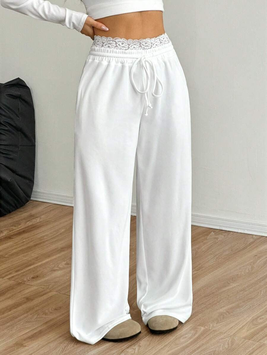 Damer bekväma vida fritidsbyxor med elastisk midja Mirla-Eva Jonsson