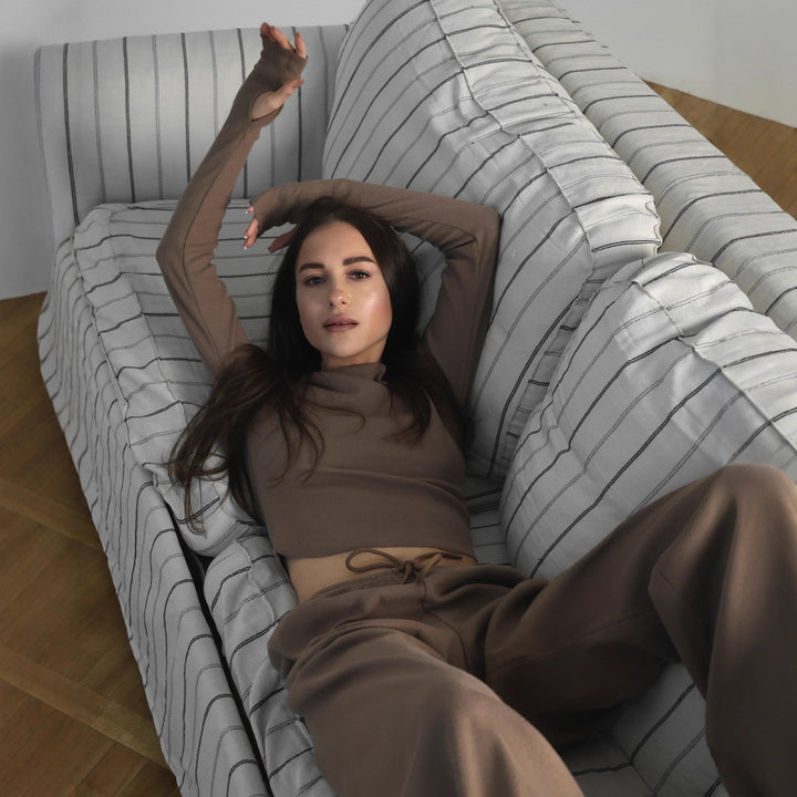 Damer bekvämt lounge-set med långa ärmar och lös passform Eva Jonsson-Eva Jonsson