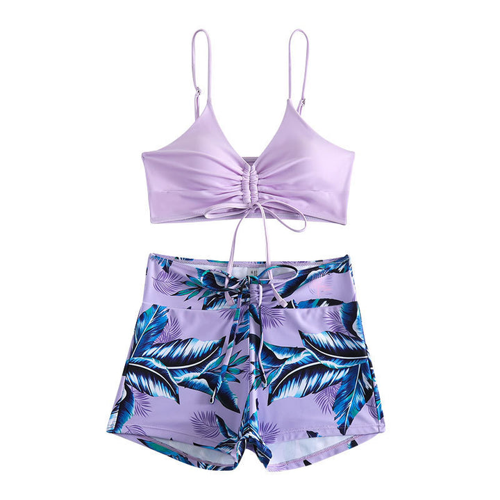 Damer bikini-set med avslappnad crop-top och korta shorts Mirla-Eva Jonsson
