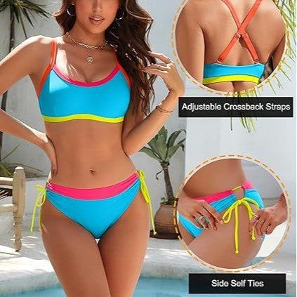 Damer bikini-set med färgglada accenter och justerbara snören Mirla-Eva Jonsson