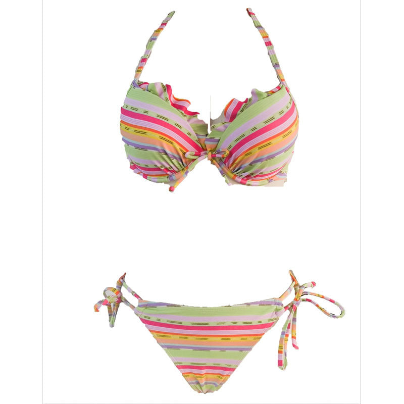 Damer bikini-set med lekfullt knytssystem och elegant volang Mirla-Eva Jonsson