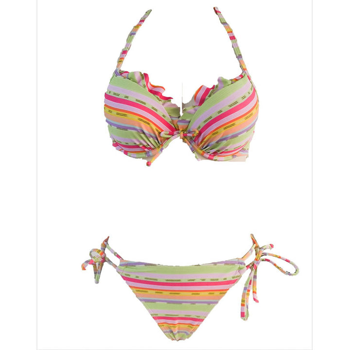 Damer bikini-set med lekfullt knytssystem och elegant volang Mirla-Eva Jonsson