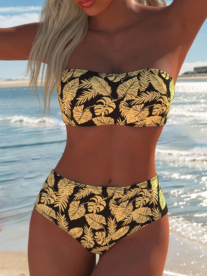 Damer bikini-set med modernt vågmönster och justerbara axelband Mirla-Eva Jonsson