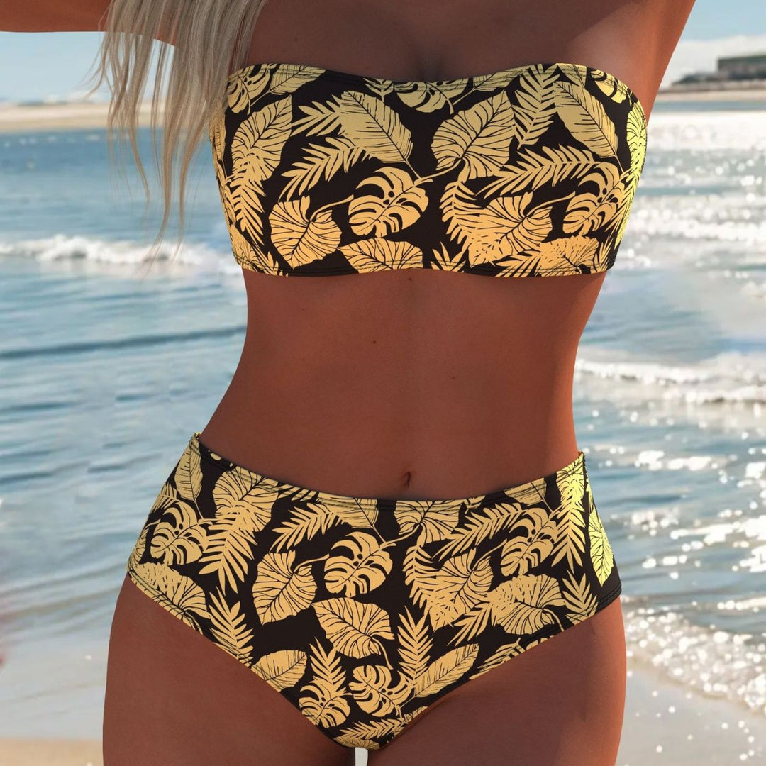 Damer bikini-set med modernt vågmönster och justerbara axelband Mirla-Eva Jonsson