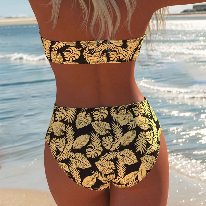 Damer bikini-set med modernt vågmönster och justerbara axelband Mirla-Eva Jonsson