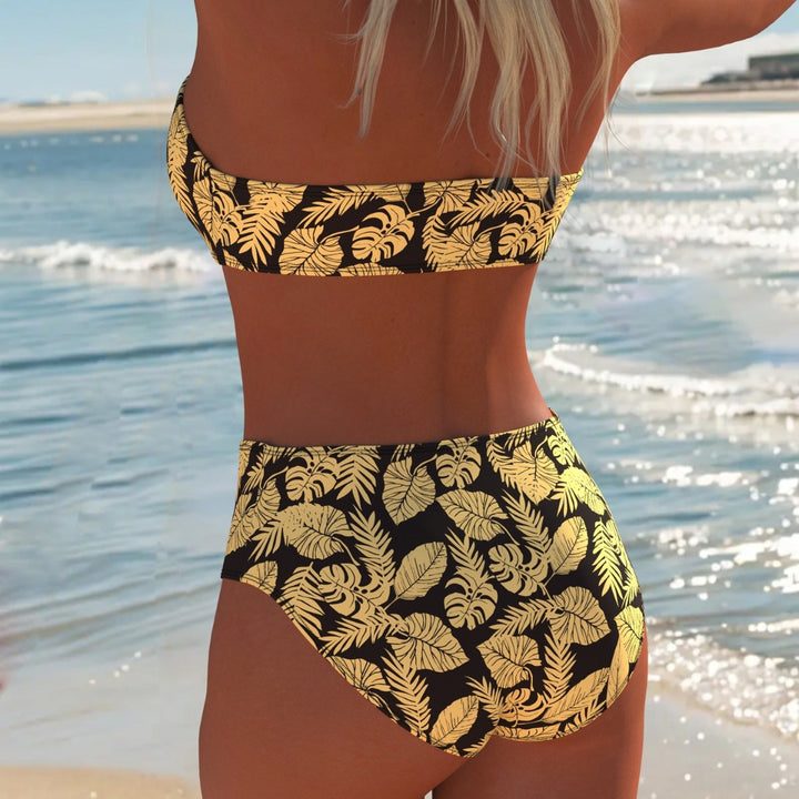 Damer bikini-set med modernt vågmönster och justerbara axelband Mirla-Eva Jonsson