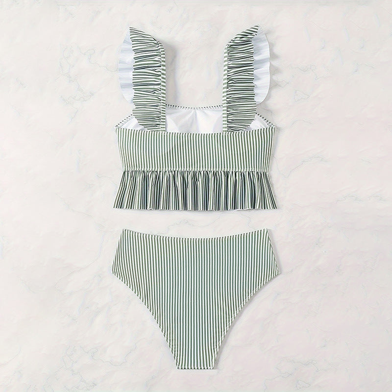 Damer bikinis med volangdetaljer och elastisk hög midja skärning Mirla-Eva Jonsson
