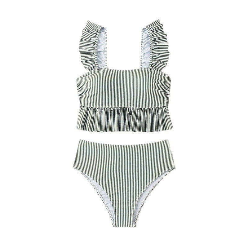 Damer bikinis med volangdetaljer och elastisk hög midja skärning Mirla-Eva Jonsson