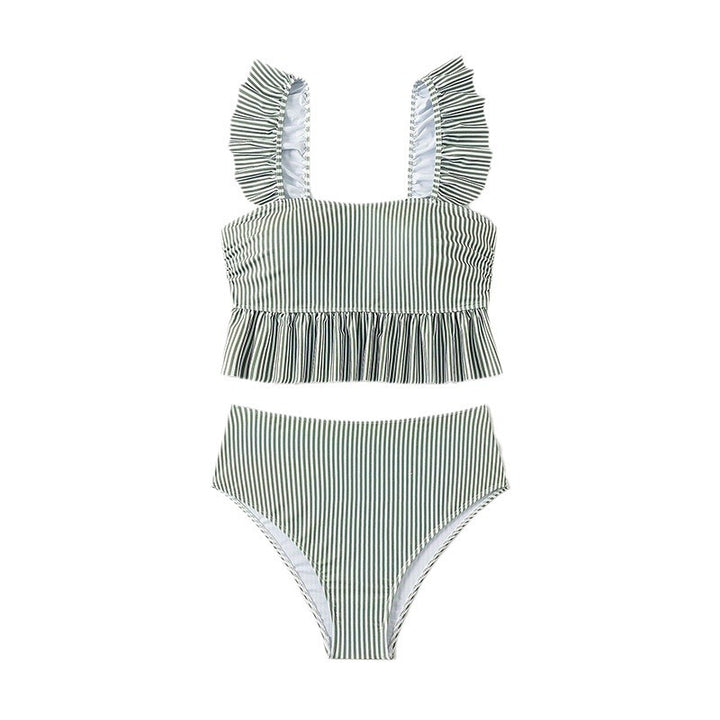 Damer bikinis med volangdetaljer och elastisk hög midja skärning Mirla-Eva Jonsson