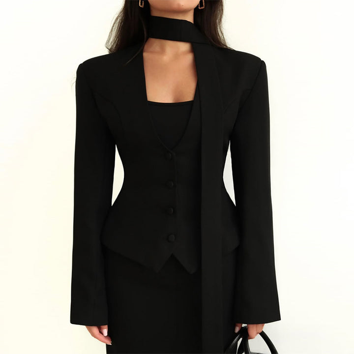 Damer blazer med hög krage och voluminösa ärmar Mirla-Eva Jonsson