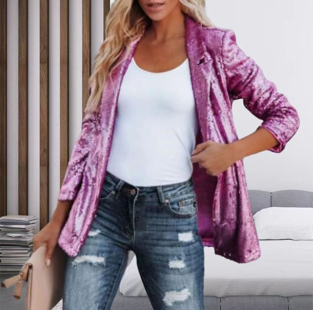Damer blazer med paljettdetaljer Eva Jonsson-Eva Jonsson
