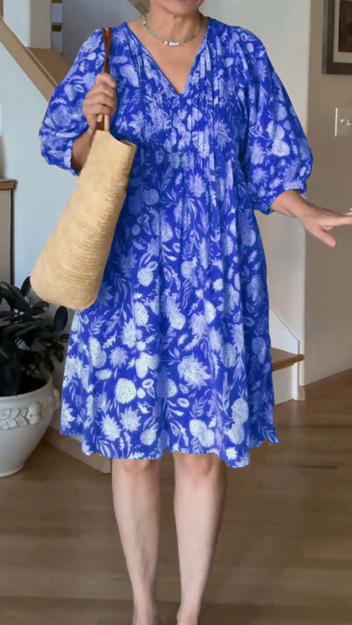 Damer blommig midiklänning med volang Eva Jonsson-Eva Jonsson
