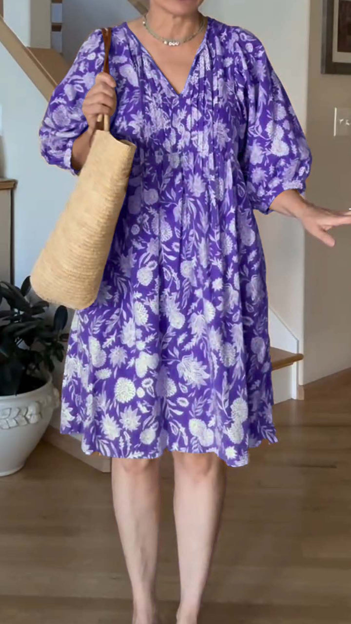 Damer blommig midiklänning med volang Eva Jonsson-Eva Jonsson