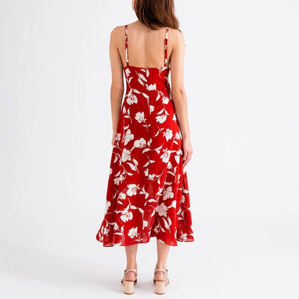 Damer blommklänning med fin skärning och tunna band Eva Jonsson-Eva Jonsson