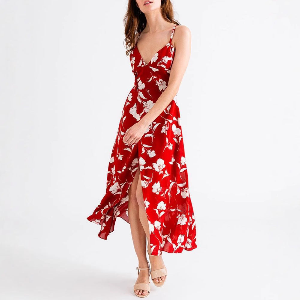 Damer blommklänning med fin skärning och tunna band Eva Jonsson-Eva Jonsson