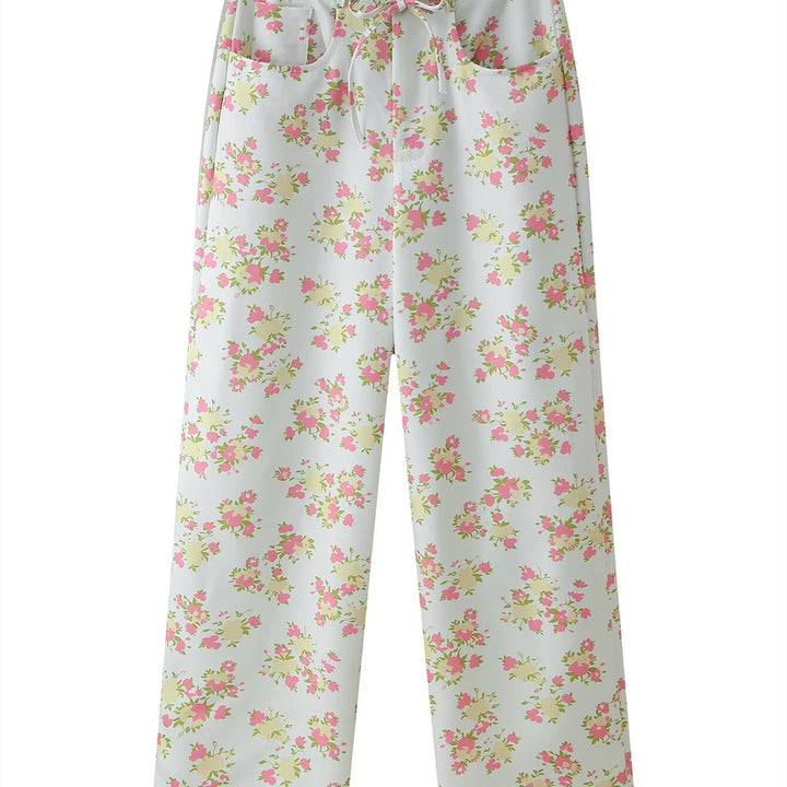 Damer blommönster crop-top och byxa set Mirla-Eva Jonsson