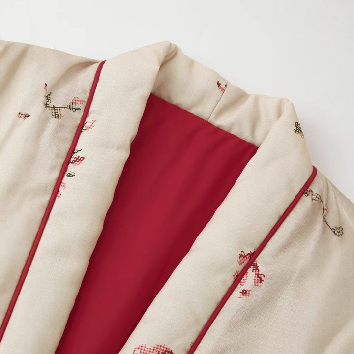 Damer blommönstrad broderad Kimono-jacka Mirla-Eva Jonsson