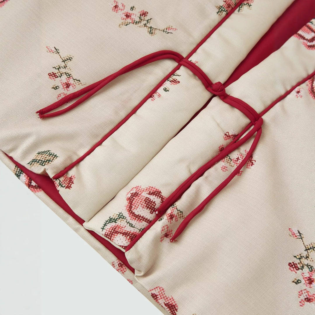 Damer blommönstrad broderad Kimono-jacka Mirla-Eva Jonsson