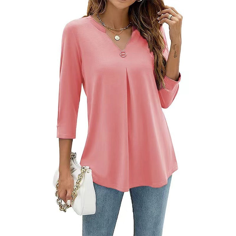 Damer blus med V-hals och eleganta detaljer Mirla-Eva Jonsson