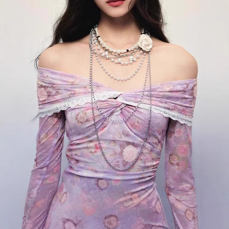 Damer blus med off-shoulder design och blommiga mönster Mirla-Eva Jonsson