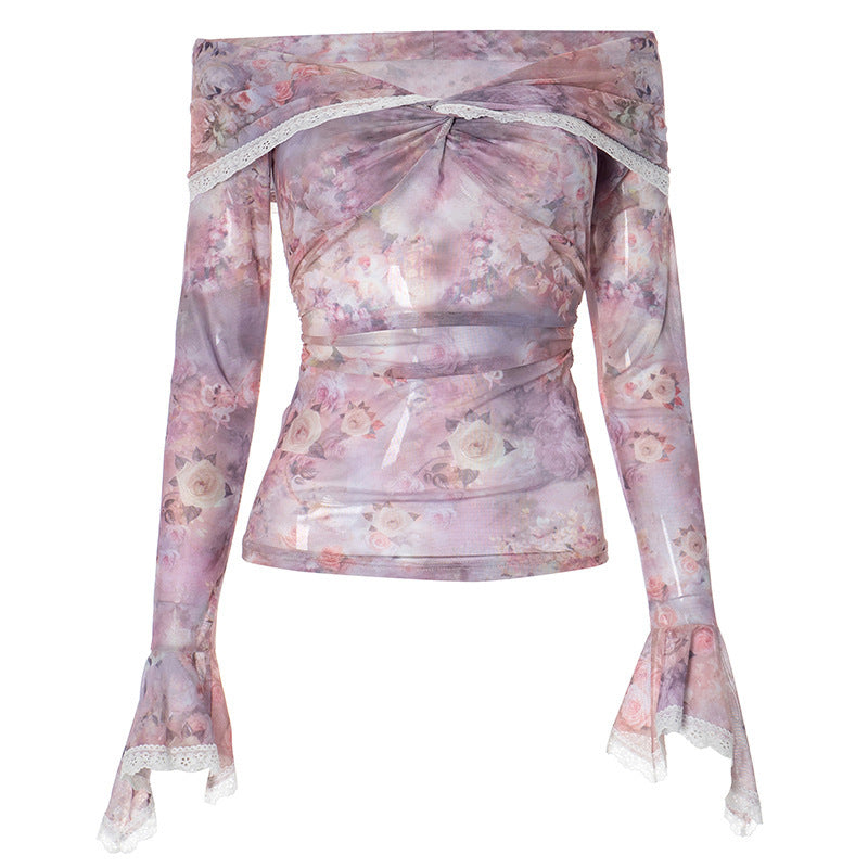 Damer blus med off-shoulder design och blommiga mönster Mirla-Eva Jonsson