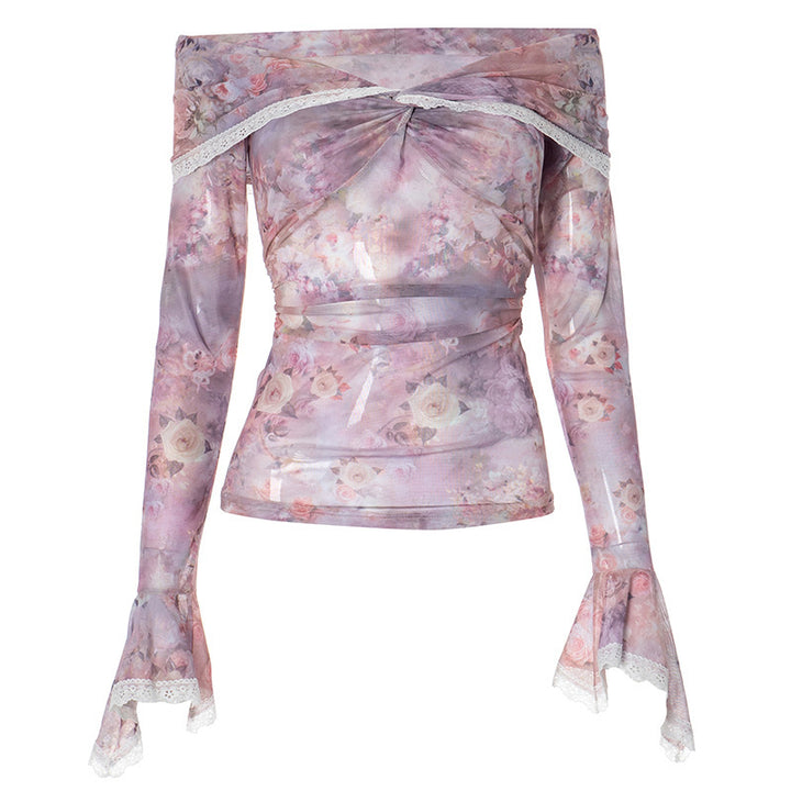 Damer blus med off-shoulder design och blommiga mönster Mirla-Eva Jonsson