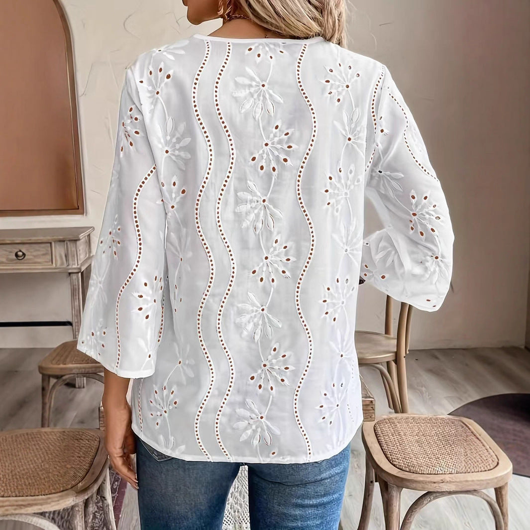 Damer blus med påkostad broderi och fina detaljer Eva Jonsson-Eva Jonsson