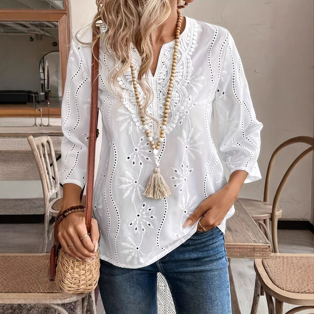 Damer blus med påkostad broderi och fina detaljer Eva Jonsson-Eva Jonsson