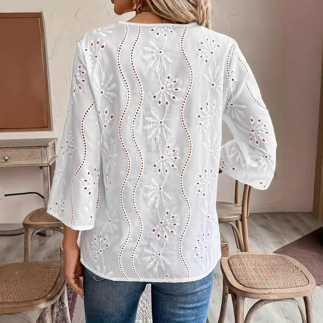 Damer blus med påkostad broderi och fina detaljer Eva Jonsson-Eva Jonsson