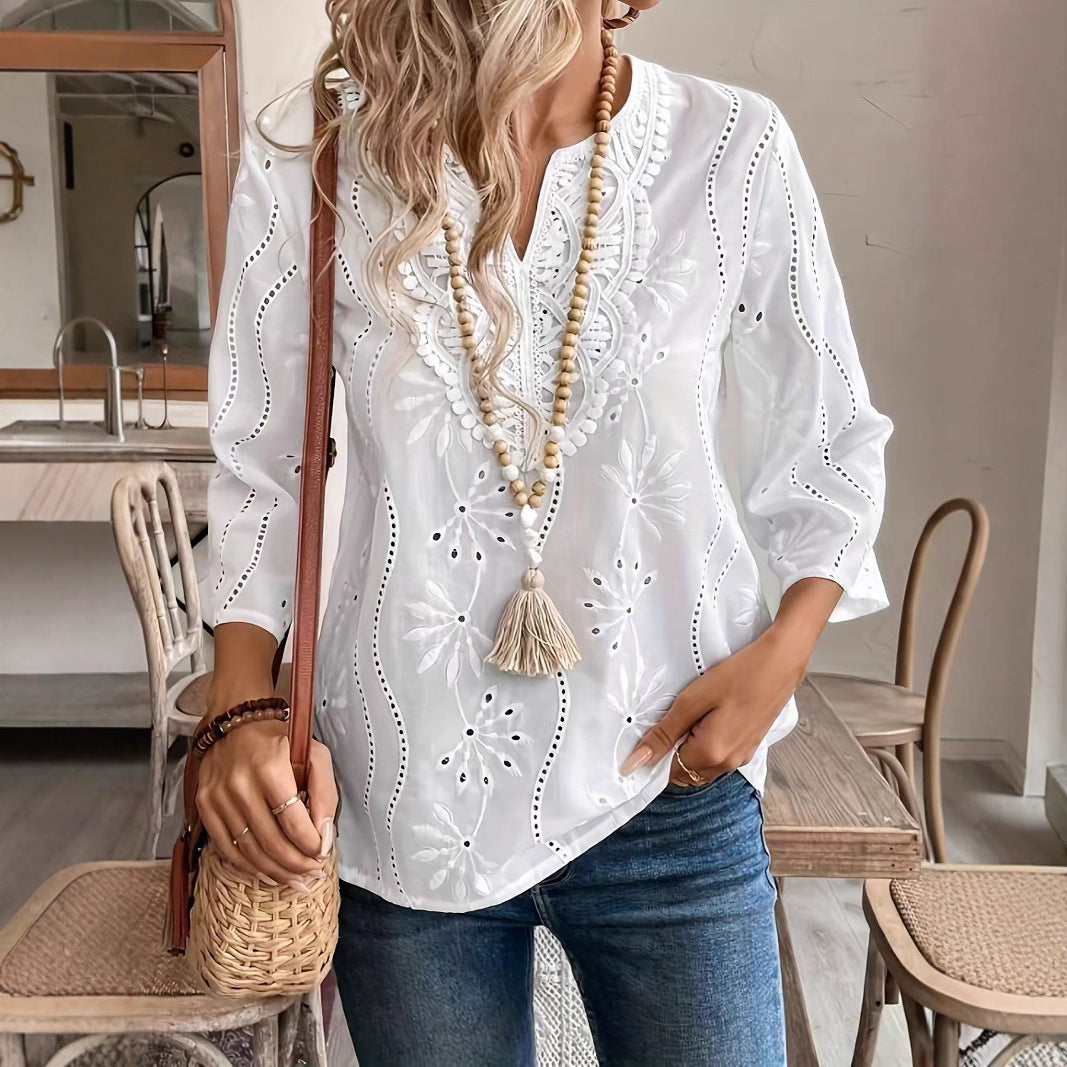 Damer blus med påkostad broderi och fina detaljer Eva Jonsson-Eva Jonsson