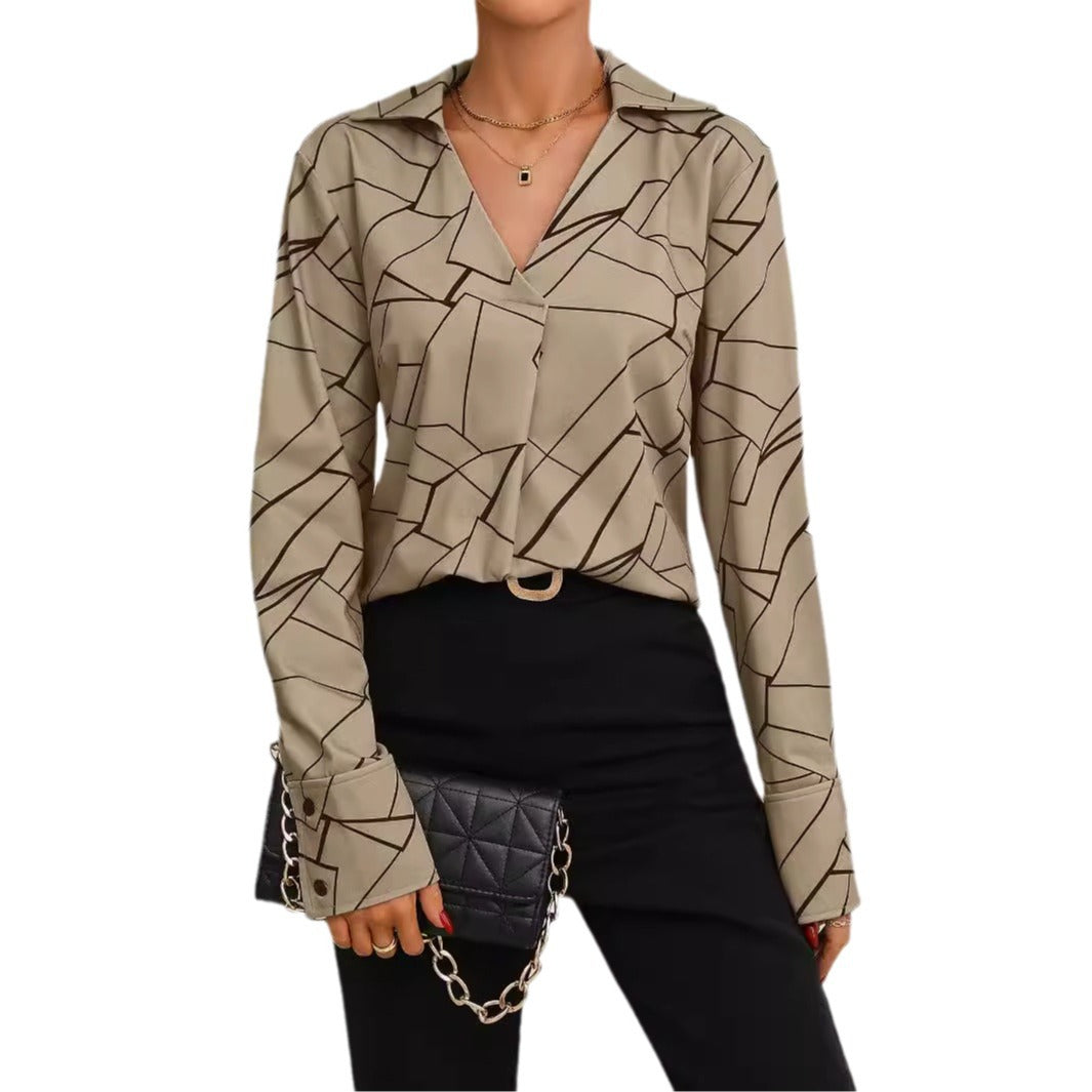 Damer blus med stilren geometrisk design Mirla-Eva Jonsson
