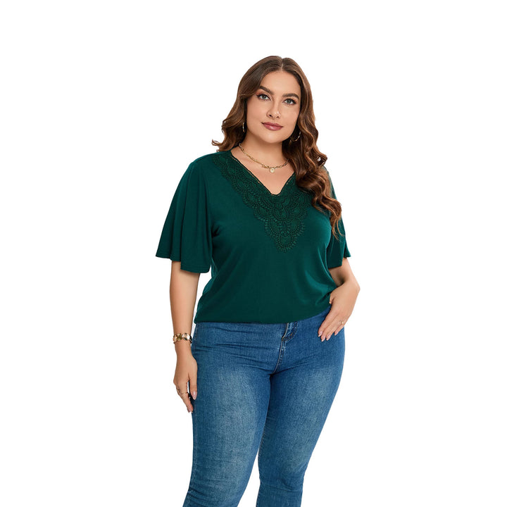 Damer blusenshirt med elegant hålbroderi och vida ärmar Mirla-Eva Jonsson