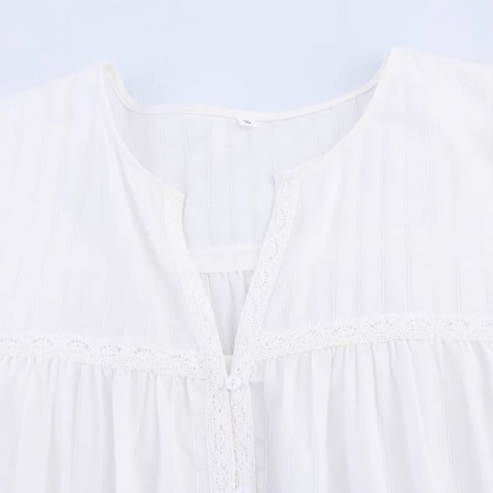 Damer blusenshirt med lös passform och volangdetaljer Eva Jonsson-Eva Jonsson