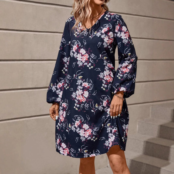 Damer blusklänning med blommönster och voluminösa ärmar Mirla-Eva Jonsson