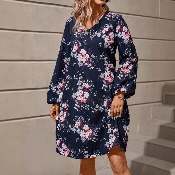 Damer blusklänning med blommönster och voluminösa ärmar Mirla-Eva Jonsson