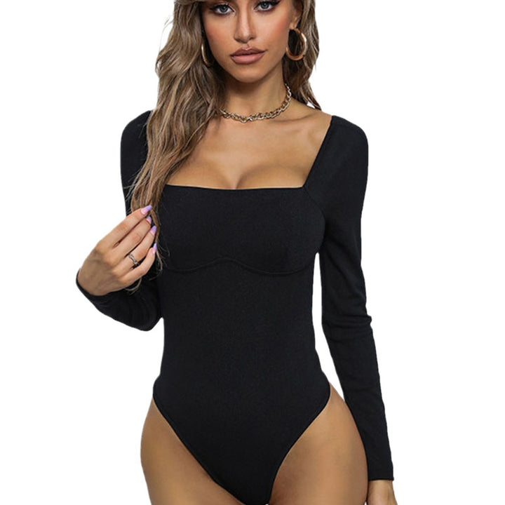 Damer bodysuit med fyrkantig halsringning och långa ärmar Mirla-Eva Jonsson